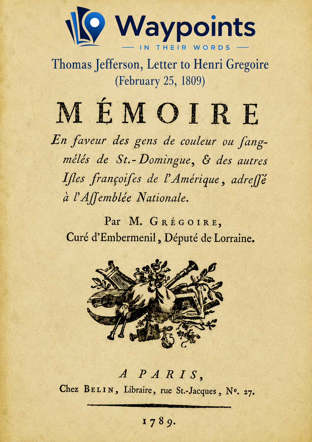 Letter to Henri Gregoire