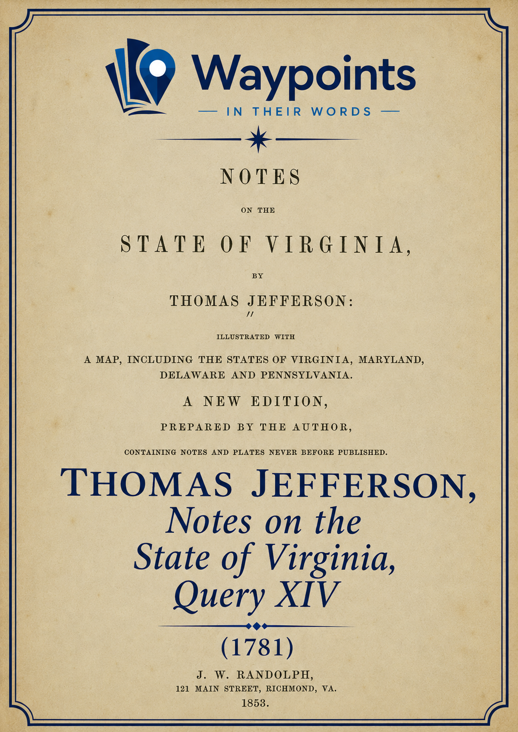 Notes on the State of Virginia, Query XIV